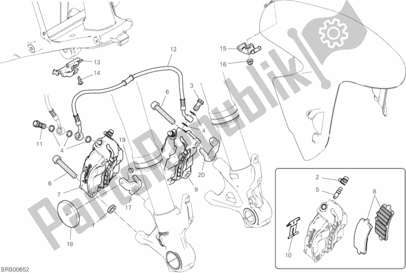 Todas las partes para Sistema De Freno Delantero de Ducati Streetfighter V4 Thailand 1103 2020